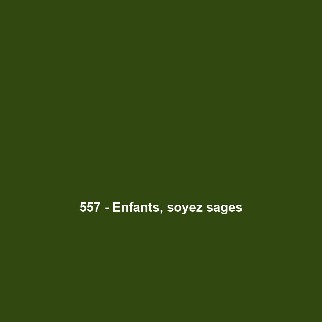 557 - Enfants, soyez sages