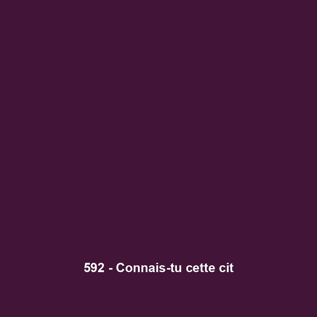 592 - Connais-tu cette cit